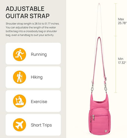 Telena Water Bottle Holder with Strap RFID Crossbody Bags for Women for Walking, Hiking, Cycling