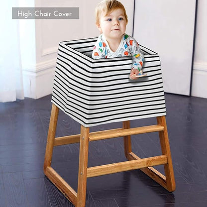 Yoofoss Nursing Cover Breastfeeding Scarf - Baby Car Seat Covers, Infant Stroller Cover, Strechy Carseat Canopy for Boys and Girls (Black Stripe)