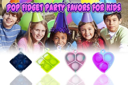 100pcs 1.5in Random Pop Bubble Fidget Sensory Toys, Pop Toy Bulk for Party Favor, Classroom Student Prizes Easter Basket Goodie Bag Stuffers Christmas Valentine Gift for Kid