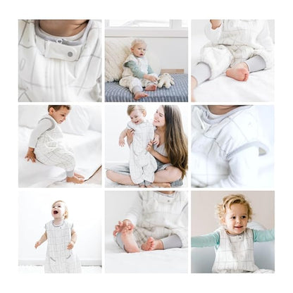 Tealbee DREAMSUIT: Toddler Sleep Sack with Feet 2T 3T - 1.2 TOG Four Season Baby Wearable Blanket for Walkers - Rayon Made from Bamboo, Organic Cotton Sleeping Bag - Alphabet