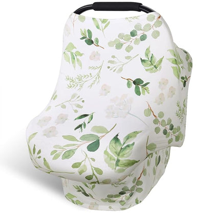 Nursing Cover Breastfeeding Scarf, Car Seat Covers for Babies Infant Carseat Canopy, Stretchy Soft Breathable Multi-Use Cover Ups for Stroller High Chair Shopping Cart, Baby Essentials for Summer