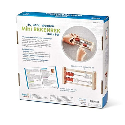 hand2mind Mini 20 Bead Wooden Rekenrek Class Set, Abacus for Kids Math, Math Manipulatives Kindergarten, Counting Rack for Kids, Counters for Kids Math, Kids Educational Toys (Set of 25)