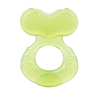 Nuby Silicone Teethe-eez Teether with Bristles, Includes Hygienic Case, Green (Pack of 1)