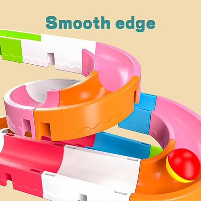 Baby Bath Toys for Toddler 1-3 3-5, Bathtub Shower Building Duck Slide Blocks Toy Marble Run Toys for Kids 1 2 3 4 5 Years Old Toddler Boys and Girls