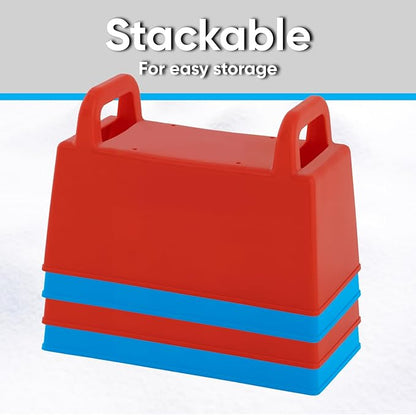 Superio Snow Brick Maker Igloo Fort Block Form Outdoor Winter Snow Toys Sand Castle Building Kit for Adults and Kids Sandbox, Beach, Sand Toys (Blue, 6)