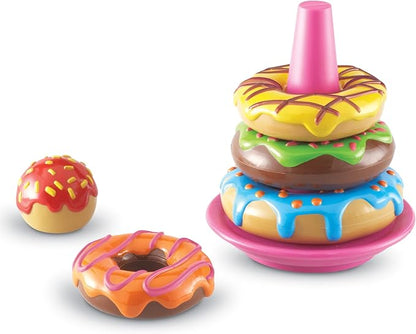 Learning Resources Smart Snacks Stack 'em Up Doughnuts - 7 Pieces, Ages 18+ months Fine Motor Skills Toys, Toddler Counting Toys, Donut Toys, Educational Toys for Kids