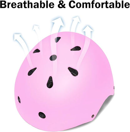 Kids Helmet for 2-3-5-8-14 Ages Girls and Boys, Ventilation and Impact Resistance Toddler Helmet for Multi-Sport Bicycle Scooter Inline Roller Skate and Skateboarding
