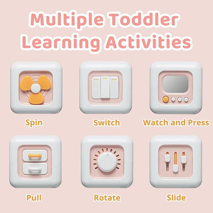 Busy Cube Toys for 1 Year Old Girl Gifts, Montessori for Baby Girl, Travel Sensory Toys for Toddlers 1-3, Learning Fine Motor Skills| 1st Birthday Girl Gifts 12 Months +