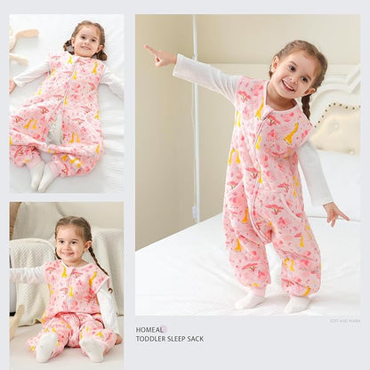 HOMEAL Toddler Sleep Sack with Legs, 1.0 TOG Sleeveless Sleep Sack