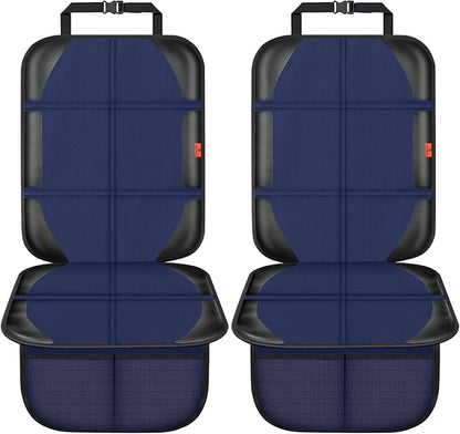 Car Seat Protector,2 Pack Automotive Seat Protectors Baby Carseat Pad Waterproof & Durable 600D Fabric for Child Baby Car Seat Mat Vehicle Pet Cover 2 Storage Pockets (Blue)