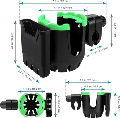 Accmor Stroller Cup Holder with Phone Holder, Universal Cup Holder, Bike Cup Holder, 360° Rotatable Large Caliber Drinks Holder for Stroller, Bike, Wheelchair, Walker