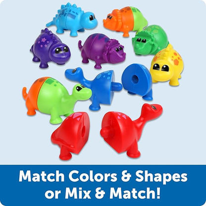 Learning Resources Snap-n-Learn Matching Dinos - 18 Pieces, Ages 18+ Months Toddler Fine Motor Toys, Counting & Sorting Toy, Shape Sorting, Dinosaurs Toys, Sensory Bin Toys