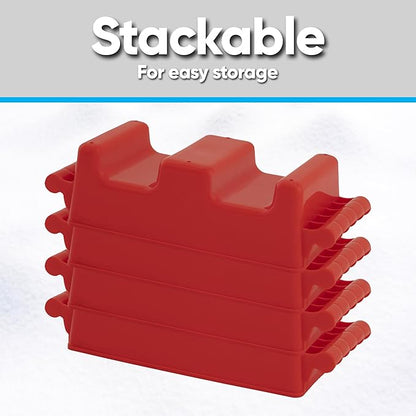 Superio Snow Brick Maker Igloo Fort Crenellated Block Form Outdoor Winter Snow Toys Sand Castle Building Kit for Adults and Kids Sandbox, Beach, Sand Toys (Red, 2)