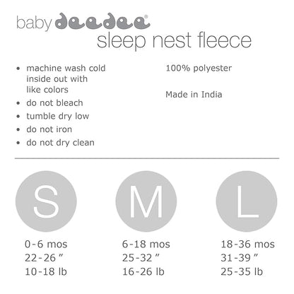 Sleep nest Fleece Baby Sleeping Bag, Lake Green, Medium (6-18 Months)