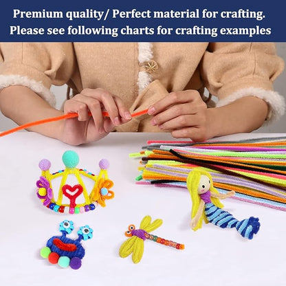 1000 Value Pack Craft Pipe Cleaners 20 Colors (Multi-Colored Chenille)…