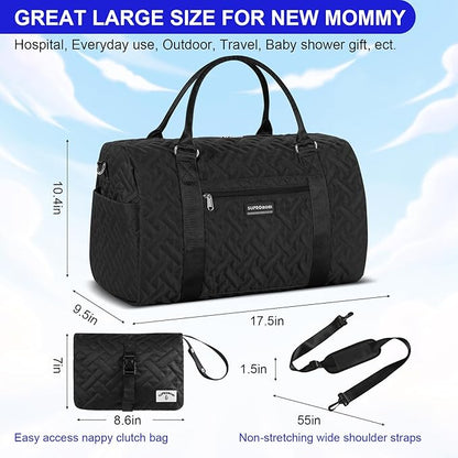 Diaper Bag Tote: Mommy Bag, Baby Bag for Boy and Girl, Mom Hospital Bag, Twins or 2 Kids Diapers Bag