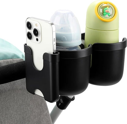Accmor Stroller Cup Holder with Phone Holder, Bike Cup Holder, Universal Cup Holder for Uppababy Nuna Doona Strollers, 2-in-1 Cup Phone Holder for Stroller, Bike, Wheelchair, Walker, Scooter