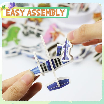 100 Pack Educational 3D Cartoon Puzzle for Kids Toys Themed 3D Jigsaw Puzzles DIY Kits Toys Art Crafts for Ages 4-10 Boys and Girls Birthday Present