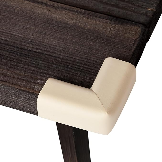 8-Pack Baby Proofing Corner Protectors, Furniture Corner and Edge Safety Bumpers, Soft Rubber Foam Cushion Covers, 3M Taped Corner Protector, Baby Child Proofing Pads, Table Protector, White