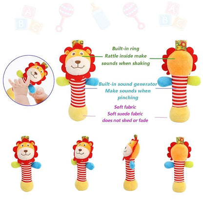 Wrist Rattles Foot Finder Rattle Toy for 0-6 Months Baby, Feet Leg Ankle Socks Arm Hand Bracelet Shaker for 6-12 Months Infant boy & Girl, Gift Set for 0-3 Years Newborn Babies (5 pcs-F)
