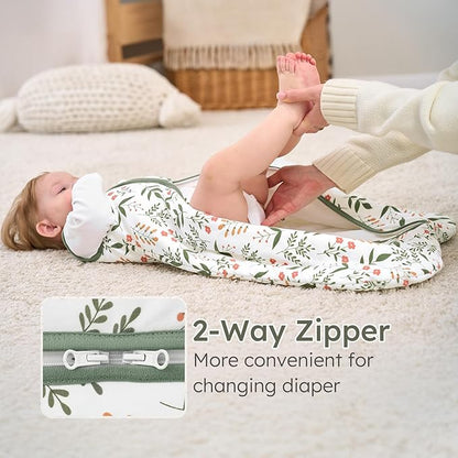 Yoofoss Baby Sleep Sack 12-18 Months, 1.5 Tog Baby Wearable Blanket with 2-Way Zipper, 100% Cotton Organic Fabric Winter Infant Sleeping Sack, Warm Soft Comfy
