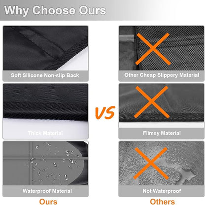 Car Seat Protector,2 Pack Automotive Seat Protectors Baby Carseat Pad Waterproof & Durable 600D Fabric for Child Baby Car Seat Mat Vehicle Pet Cover 2 Storage Pockets (2 Pack Gray)