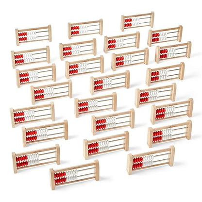 hand2mind Mini 20 Bead Wooden Rekenrek Class Set, Abacus for Kids Math, Math Manipulatives Kindergarten, Counting Rack for Kids, Counters for Kids Math, Kids Educational Toys (Set of 25)