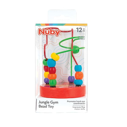 Nuby Colorful Mini Wooden Bead Maze Roller Coaster- Early Educational Toy