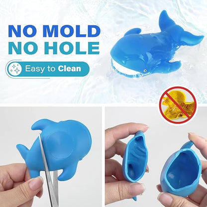 LotFancy Bath Toy, 8PCS Mold Free Bath Toys for Kids Ages 1-3, No Holes Baby Bath Toys for Toddlers 2-4, Ocean Sea Animal Bathtub Toys, Soft Floating Pool Water Table Toys