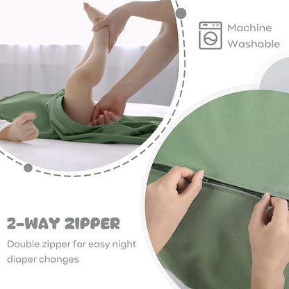 Yoofoss Baby Sleep Sack 18-24 Months Baby Wearable Blanket 100% Organic Cotton 2-Way Zipper Toddler Sleeping Sack，3 Pack Soft Lightweight Sleep Sacks for Babies