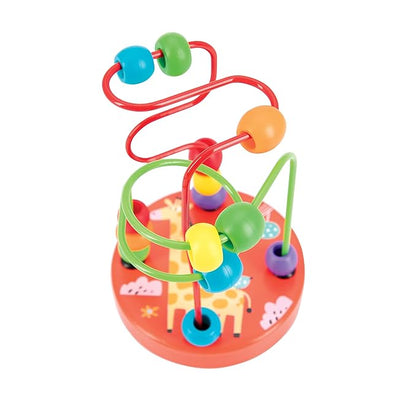 Nuby Colorful Mini Wooden Bead Maze Roller Coaster- Early Educational Toy