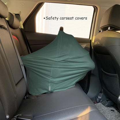 Car Seat Cover Baby for Nursing, Baby Breastfeeding Cover Carseat Canopy Covers, Solid Color Multi-use Nursing Cover for Babies (Roman Green)