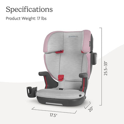 UPPAbaby Alta V2 High Back Booster Seat/Seven-Position, Active Support Headrest for Growing Children/SecureFit Integrated Belt Guide + Positioner/Cup Holder Included/Iris (Grey Mélange/Lavender)