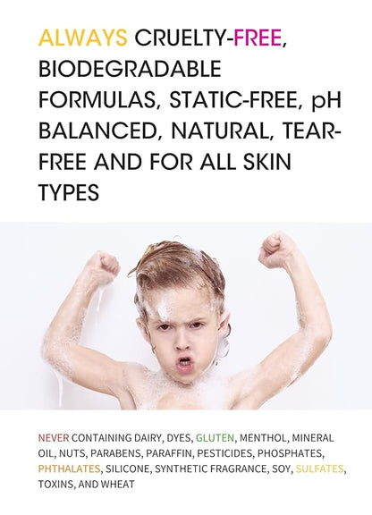 Clean Kids Naturally Tropical Shampoo- EWG Verified, All-Natural, Coconut-free, Gluten-free, Vegan, and Cruelty-free, Paraben-Free (2 Bottles, Orange Burst)