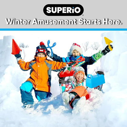 Superio Snow Brick Maker Igloo Fort Form Cone Shaper Outdoor Winter Snow Toys Sand Castle Building Kit for Adults and Kids Sandbox, Beach, Sand Toys (Blue, 2)