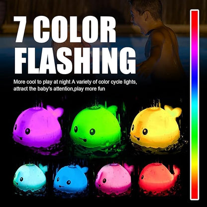 ZHENDUO Baby Bath Toys, Light Up Bath Toys Spray Water Bath Toy, Sprinkler Bathtub Toys for Toddlers Kids Boys Girls, Pool Bathroom Toy for Infant,Christmas Baby Toys