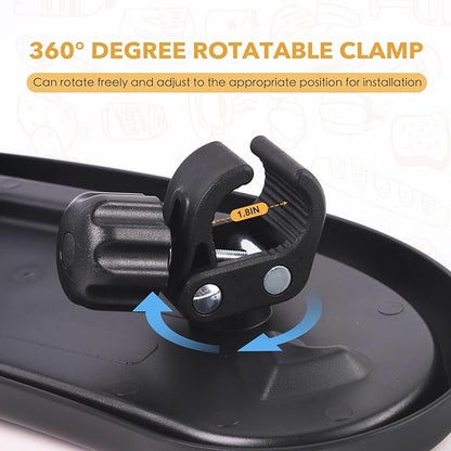 Snack Tray Compatible with Mockingbird,Nuna,Evenflo Stroller,Adjustable Stroller Snack Tray with Cup Holder and Phone Holder, Stroller Accessories Black