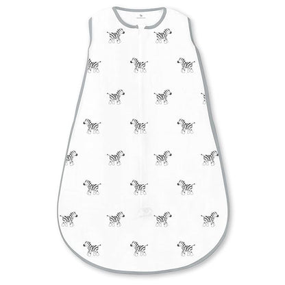 Amazing Baby Cotton Muslin Sleeping Sack, For Baby Boy or Girl, Wearable Blanket with 2-way Zipper, Zebras, Black, Small (0-6 Month)
