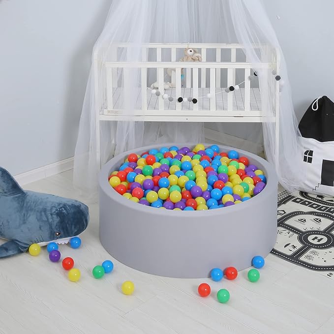 100 Ball Pit Balls, Plastics Trampoline pitballs Toys for Babies Toddlers Kids Children Playpen Play Bounce House Pool for Birthday Party Xmas Gifts