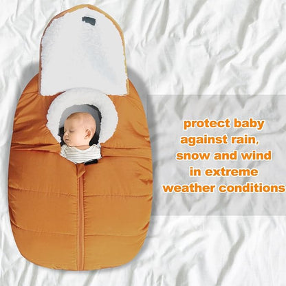 Fairy Baby Winter Car Seat Cover for Babies Carseat– Waterproof, Warm Car Seat Cover Baby – Universal Winter Cover for Back Seat, Infant Car Seat Cover (Brown)