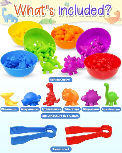 Yetonamr Counting Dinosaurs Montessori Toys for 3 4 5 Years Old Boys Girls, Toddler Preschool Learning Activities Sensory Toys Birthday Gifts