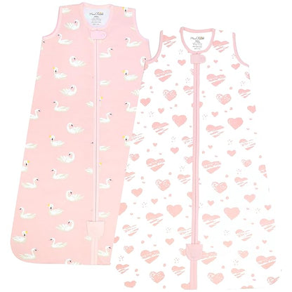 Mama Cheetah Baby Sleep Sack 0.5 TOG, Organic Cotton Baby Wearable Blanket with Two-Way Zipper, Swaddle Transition Baby Sleeping Bag for Newborn Infant Toddler Boy Girl, 6-12 Months
