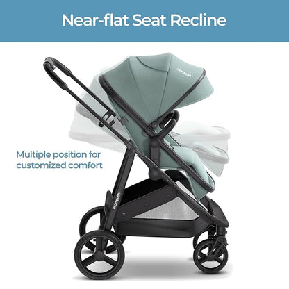 Mompush Wiz 2 in 1 Baby Stroller with Bassinet Mode, Convertible Infant Stroller for Newborn and Toddler with Reversible Seat and Large UPF 50+ Canopy