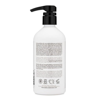 Clean Kids Naturally Tropical Shampoo- EWG Verified, All-Natural, Coconut-free, Gluten-free, Vegan, and Cruelty-free, Paraben-Free (16 Fl Oz, Orange Burst)