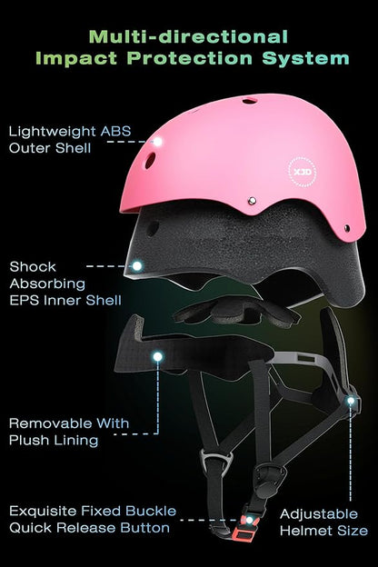 XJD Kids Bike Helmet,Multi-Sport Protective Gear Set for 3-5-8-14 Years Boys Girls with Knee and Elbow Pads Wrist Guards fit Roller Skates,Cycling,Skateboarding,Skating Scooter