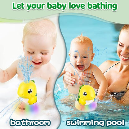 ZHENDUO Baby Bath Toys, Rechargeable Bath Toys, Whale Spray Water Bath Toy, Sprinkler Bathtub Shower Toys for Toddlers Kids Boys Girls, Pool Toy for Baby (Yellow)