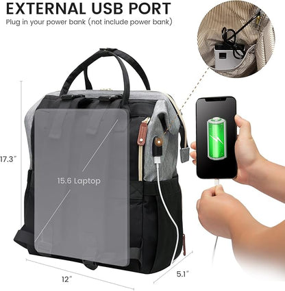 LOVEVOOK Diaper Bag Backpack, Baby Bag with Changing Station, Large Diaper Backpack for Moms Dads, Waterproof Leather Accents Baby Boy and Girl Bag for Travel Baby Essentials