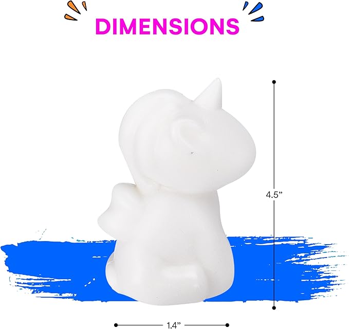 Neliblu Paintable Squishies for Kids - DIY Paint Squishy Animals - Arts and Crafts Activity for Kids - Set Includes 1 Animal, 1 Paint Rack, 1 Brush - Ideal Gifts for Children - ONLY 1 Squishy