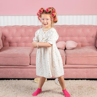 100 Days of School Old Lady Costume Include Wig,Glasses,Necklace,Bracelet,Glasses Chain,Bag,Cane,Shawl and Stickers ﻿