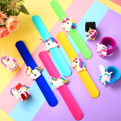 10 Pack Unicorns Slap Bracelets for Kids Silicone Unicorn Wristbands Snap Bracelets Unicorn Party Favors for Kids Girls Boys Birthday Gifts Goodie Bag Stocking Stuffers Carnival Prizes